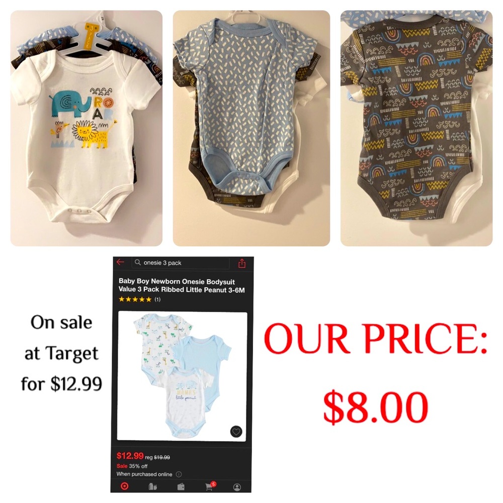 NWT 3-pack onesies